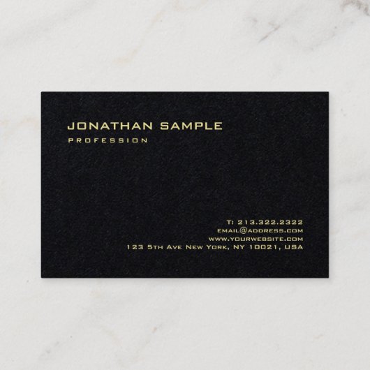 Elegant modern minimalistisch Gold Text Premium Bl Visitekaartje (Achterkant)