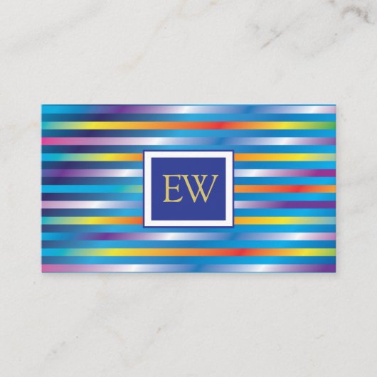 Elegant Modern Minimalistisch Gradiënt Lijnontwerp Visitekaartje (Voorkant)