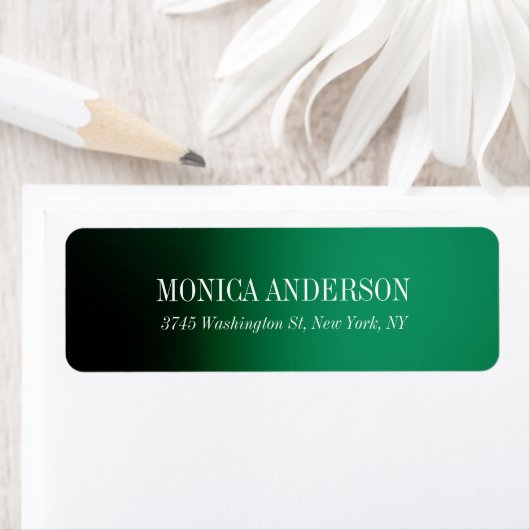 Elegant modern minimalistisch groen zwart etiket (Insitu)
