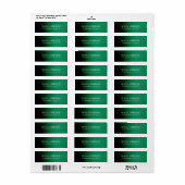 Elegant modern minimalistisch groen zwart etiket (Full Sheet)