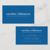 Elegant modern minimalistisch, helder blauw visitekaartje (Voorkant / Achterkant)