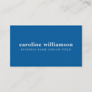 Elegant modern minimalistisch, helder blauw visitekaartje