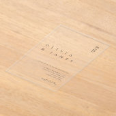 Elegant modern minimalistisch huwelijk acryl uitnodigingen (Laagn)