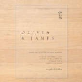 Elegant modern minimalistisch huwelijk acryl uitnodigingen (Voorkant)