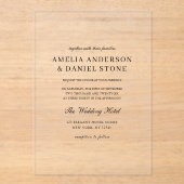 Elegant modern minimalistisch huwelijk acryl uitnodigingen (Voorkant)