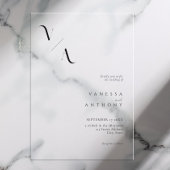 Elegant modern minimalistisch huwelijk acryl uitnodigingen