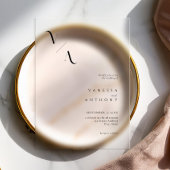 Elegant modern minimalistisch huwelijk acryl uitnodigingen