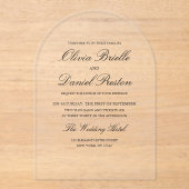 Elegant modern minimalistisch huwelijk acryl uitnodigingen (Voorkant)