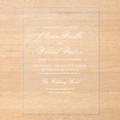 Elegant modern minimalistisch huwelijk acryl uitnodigingen (Voorkant)