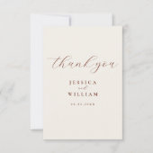 Elegant modern minimalistisch huwelijk bedankkaart (Voorkant)