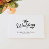 Elegant modern minimalistisch huwelijk gastenboek