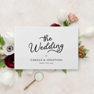 Elegant modern minimalistisch huwelijk gastenboek