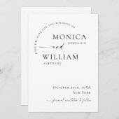 Elegant modern minimalistisch huwelijk save the date (Voorkant / Achterkant)