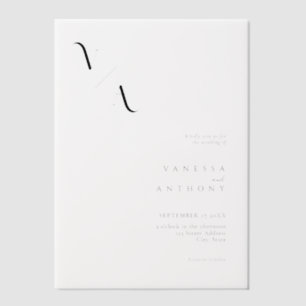 Elegant modern minimalistisch huwelijk vellum uitnodigingen