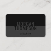 Elegant modern, minimalistisch laagje zwart grijs visitekaartje (Voorkant)