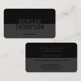 Elegant modern, minimalistisch laagje zwart grijs  visitekaartje