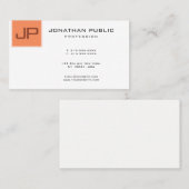 Elegant modern minimalistisch monogram aangepast visitekaartje (Voorkant / Achterkant)