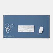 Elegant modern minimalistisch monogram, blauw deni bureaumat (Keyboard & Muis)
