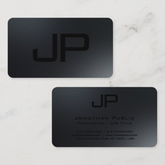 Elegant modern minimalistisch monogram Sjabloon Visitekaartje (Voorkant / Achterkant)