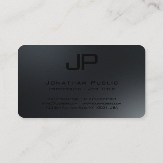 Elegant modern minimalistisch monogram Sjabloon Visitekaartje (Achterkant)