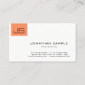 Elegant modern minimalistisch monogram Sjabloon Visitekaartje (Achterkant)