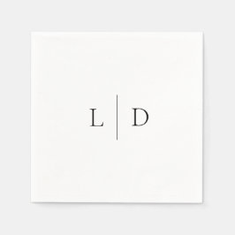 Elegant Modern Minimalistisch Monogram Trouw Servet