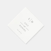 Elegant Modern Minimalistisch Monogram Trouw Servet (Hoek)