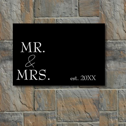Elegant modern minimalistisch "Mr & Mrs" koppel Deurmat
