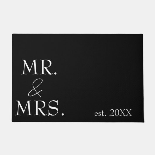 Elegant modern minimalistisch "Mr & Mrs" koppel Deurmat (Voorkant)