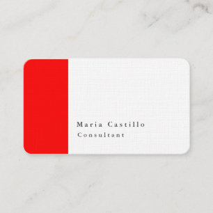Elegant modern minimalistisch ontwerp rood wit visitekaartje