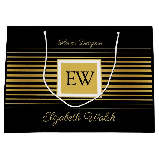 Elegant modern, minimalistisch ontwerp voor getand groot cadeauzakje (Voorkant)