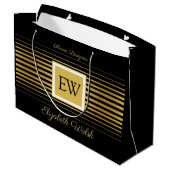 Elegant modern, minimalistisch ontwerp voor getand groot cadeauzakje (Achterkant Gekanteld)