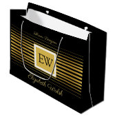 Elegant modern, minimalistisch ontwerp voor getand groot cadeauzakje (Voorkant Gekanteld)