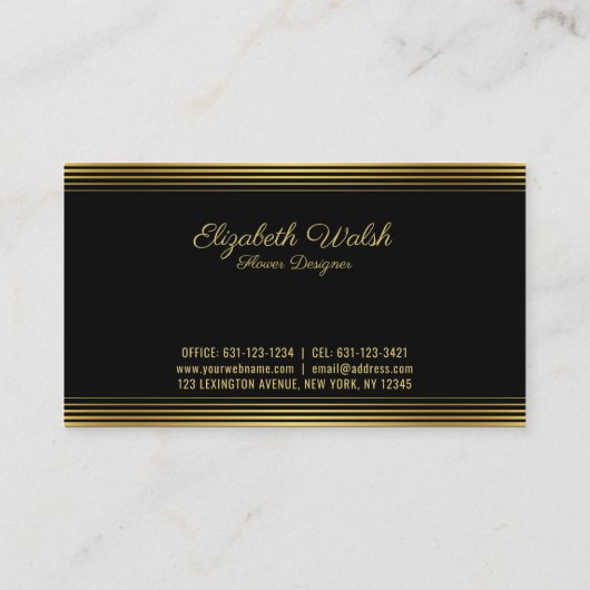 Elegant modern, minimalistisch ontwerp voor getand visitekaartje (Achterkant)