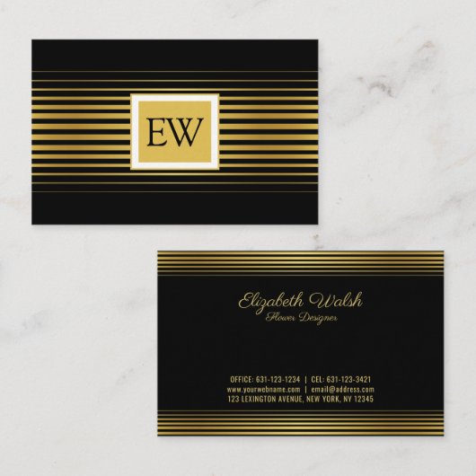 Elegant modern, minimalistisch ontwerp voor getand visitekaartje (Voorkant / Achterkant)