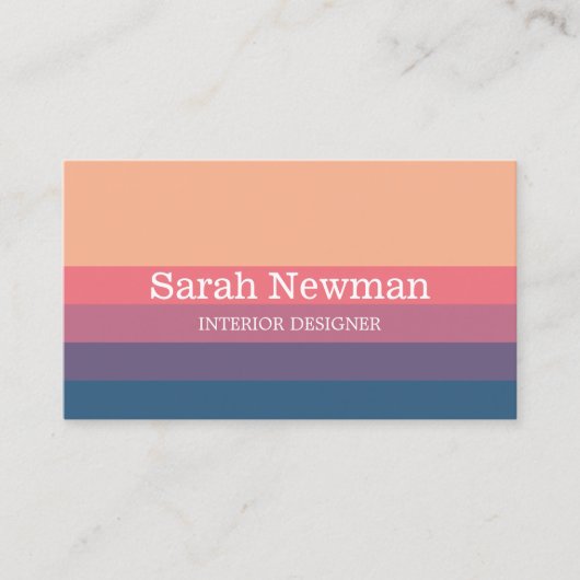 Elegant modern minimalistisch oranje roze paars bl visitekaartje (Voorkant)