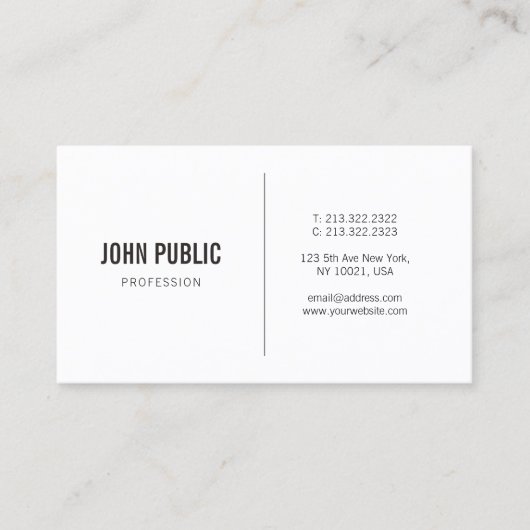 Elegant Modern Minimalistisch Professioneel Design Visitekaartje (Voorkant)
