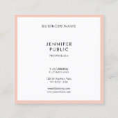 Elegant modern minimalistisch professioneel draagb vierkante visitekaartje (Achterkant)