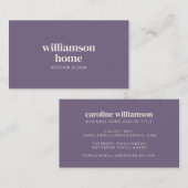 Elegant modern minimalistisch professioneel Paars Visitekaartje (Voorkant / Achterkant)