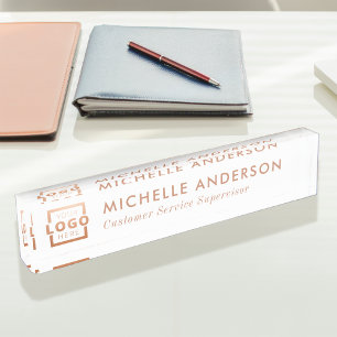 Elegant modern, minimalistisch Roos Gold voor Logo Naambordje