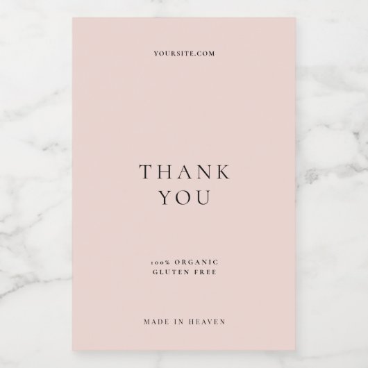 Elegant modern minimalistisch roze dank u voedselcontainer etiket (Enkel label)