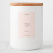 Elegant modern minimalistisch roze dank u voedselcontainer etiket (Voorkant)