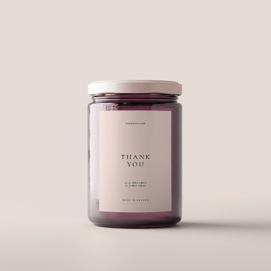 Elegant modern minimalistisch roze dank u voedselcontainer etiket