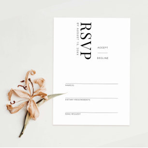 Elegant modern minimalistisch RSVP Reply Kaart