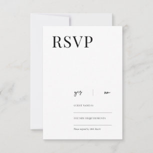 Elegant modern minimalistisch RSVP Reply Kaart