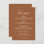 Elegant modern minimalistisch script bruiloft deta informatiekaartje (Voorkant / Achterkant)