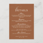 Elegant modern minimalistisch script bruiloft deta informatiekaartje (Voorkant)