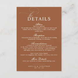 Elegant modern minimalistisch script bruiloft deta informatiekaartje