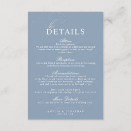 Elegant modern minimalistisch script bruiloft deta informatiekaartje