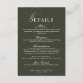 Elegant modern minimalistisch script bruiloft deta informatiekaartje (Voorkant)